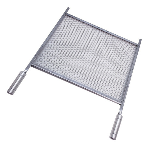 Kit Suporte 72cm Churrasqueira 6 Espetos + Grelha Moeda Inox