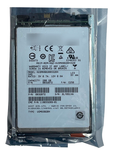 Ssd Emc 200gb 2.5 Sas 6gbps 005051195 @ Prateado