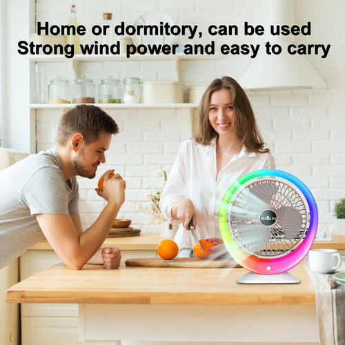 Pt Compatibility Ventilador De Escritorio Led Colorido Con