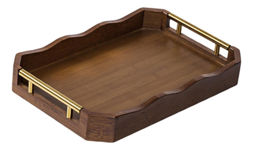 Servir Bandeja Plato Rectangular Almacenamiento De S Marrón
