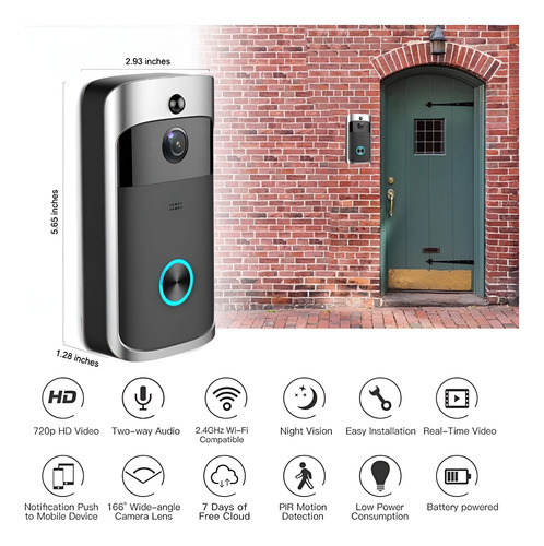 Timbre Smart Camara Ip Intercomunicador Video Portero Wifi