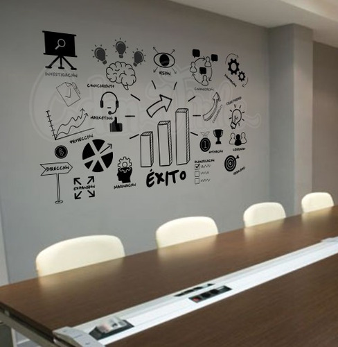 Vinilo Decorativo Oficina Negocio Pared Empresa Exito Idea