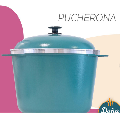 Cacerola Olla Pucherona 14 L Doña Tina Con Antiadherente Aqua