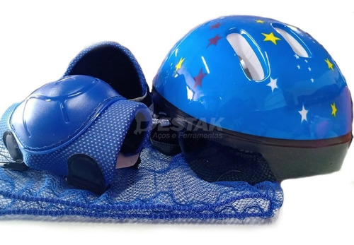 Kit Proteção Infantil Joelho Azul Acte Sports P/ciclismo