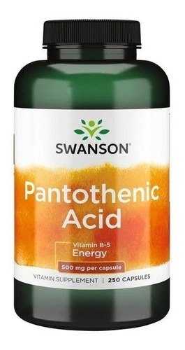 Swanson | Pantothenic Acid I 500mg I 250capsulas I Importado