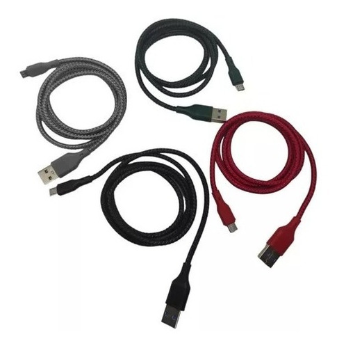 Cable Usb Micro Trenzado Carga Rápida 3.1 A 1m X25 Unidades