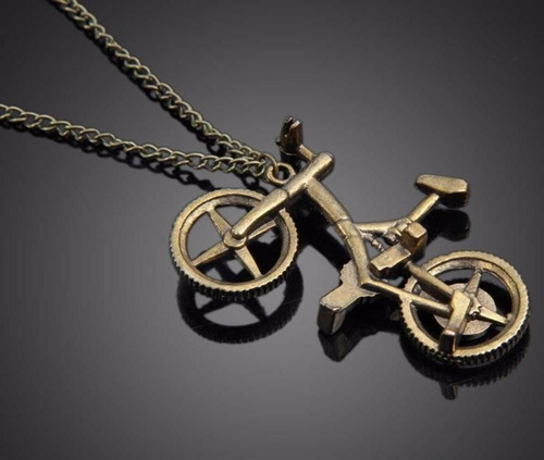 Colar Bronze Ouro Velho Fashion - Bicicleta Bike Modelo 3