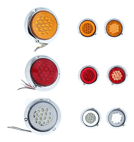 Plafon Redondo 14 Led Arillo Gel 4 Funciones Plano 12-24v F1