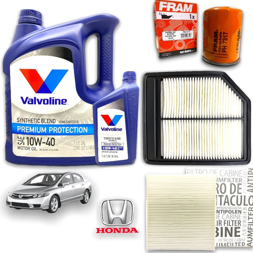 Kit Service 3 Filtros + 5l Aceite 10w40 Honda Civic 1.8 16v