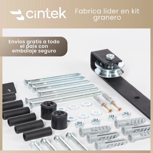 Kit Puerta Corrediza Granero Riel 1.60 Metros Cintek