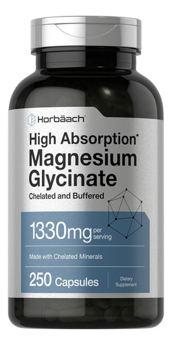 Horbaach Magnesio Magnesium Glycinate 1330mg Sin Sabor250cap Sin Sabor