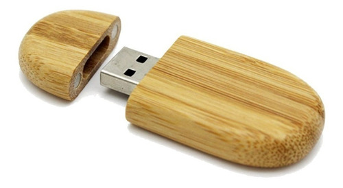 Pen Drive De Madeira 4 Gb Oval Gravamos Logo/nome Grátis