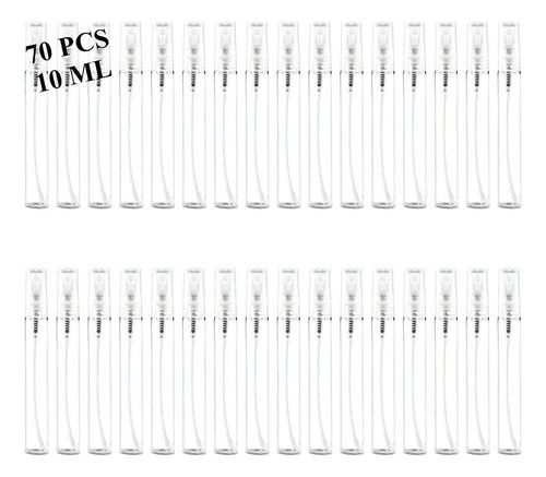 70pcs 10ml Mini Botellas Spray Perfume Vidrio Recargables