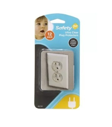 Imagen 1 de 3 de Protector De Enchufes +puerta Bebes Paquete De 12 Safety 1st