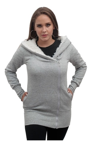 Imagen 7 de 10 de Campera Corderito Invierno Mujer Camperon Moda Urbana A01