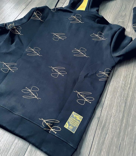 Sudadera Boss De Caballero Con Logo Estampado Dorado Y Gorro