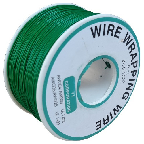 Cable 30 Awg Rollo 200m Wire Wrapping Color Verde