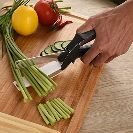 Imagen 6 de 7 de Tijeras De Cocina, Cortador De Verduras Con Tabla De