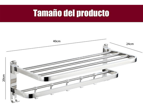 Toallero De Doble Capa Con Gancho De Acero Inoxidable