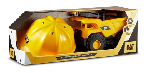 Camión Cat Set Herramientas 25cm Con Casco Pala Y Rastrillo