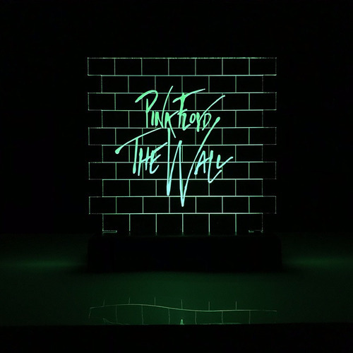 Abajur Luminária Led Pink Floyd The Wall Decorativo Cor da cúpula Verde Cor da estrutura Preto