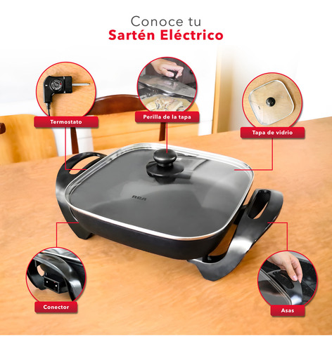 Rca Sartén Eléctrico Con Temperatura Ajustable Rc-3030c