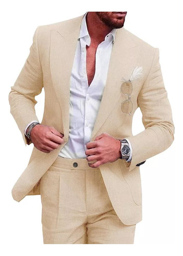 Traje Grande De Lino Con 1 Botón, Juego De 2