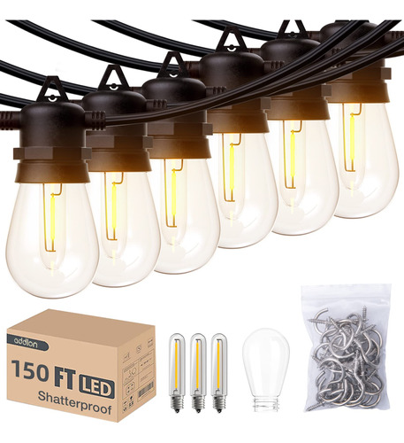 Addlon Cadena De Luces Led Para Exteriores De 150 Pies (3 X