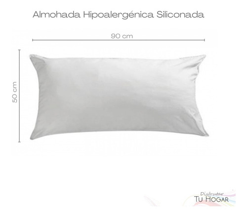 Imagen 2 de 5 de Almohada King Size Fibra Siliconada Hipoalergenica 50x90