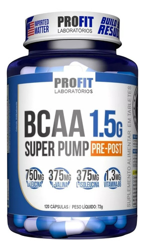 Bcaa 1.5g  Super Pump 120 Capsulas - Aminoácido - Profit 