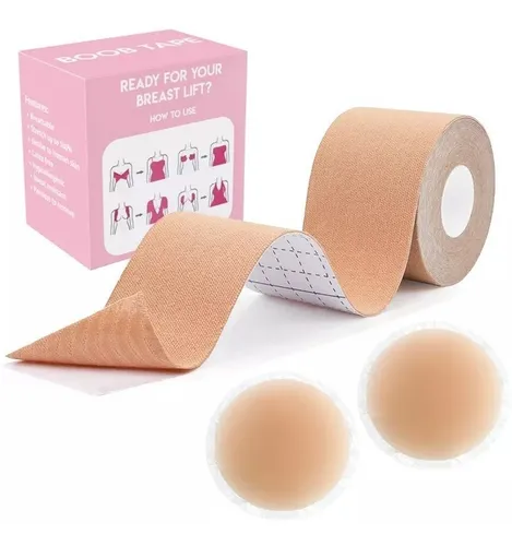 Boob Tape Levanta Busto Adhesiva Invisible Pushup + Pezonera