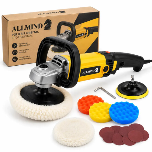 Allmind politriz De mão - Amarelo
