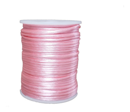 Fio De Seda Acetinado 2mm - Rolo 50 Metros Diversas Cores Cor Rosa-claro