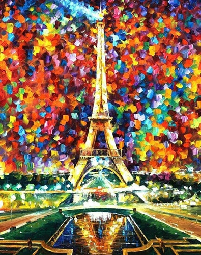 Cuadro La Torre Eiffel Y Otros Afremov 70x100/80x80