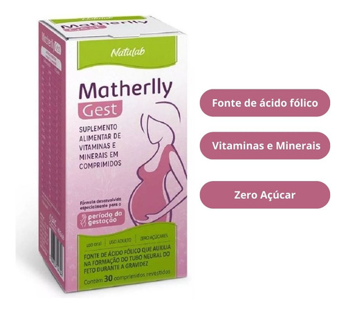 Kit 2 Suplemento Matherlly Gest Zero Açúcar 30cpr Natulab