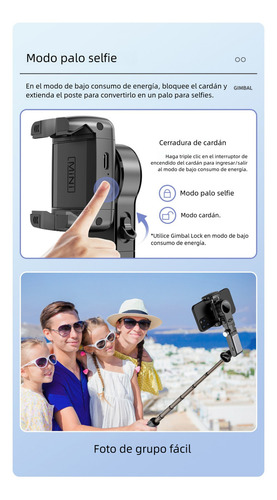 Estabilizador Gimbal Para Celular 3 Ejes Plegable Con Led