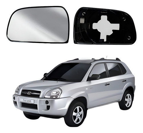 Lente Espelho Retrovisor Tucson 04/17 - Le C/ Base - Convexo