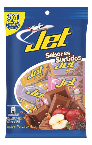 Chocolatina Jet Sabores Surtidos 24 Unidades