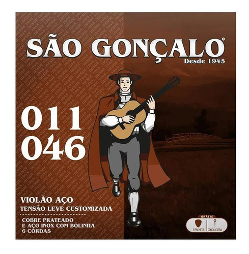 Encordoamento Violão Aço São Gonçalo 011 Prata