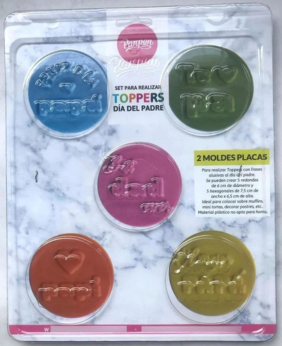 Imagen 7 de 10 de Set De 2 Moldes Toppers Día Del Padre Parpen