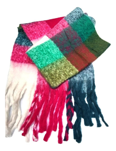 Pashmina Bufandon De Mujer Lana Nube 240 X 40 Cm Con Flecos