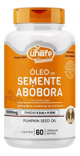 Óleo De Semente De Abóbora Unilife Carotenoides Antioxidante Sabor Original