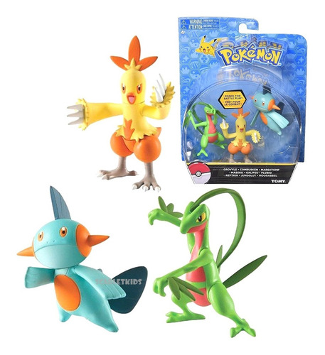 Pokemon Figuras X3 Pack De 3 Pulgadas Originales Tomy