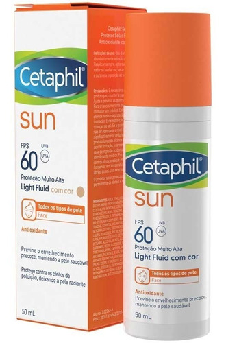 Protetor solar Cetaphil sun light Fps 60 light fluid com cor 50ml