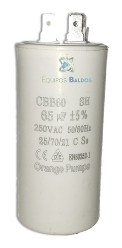 Capacitor 65mfd/250v Condensador Redondo Terminal 65 Uf