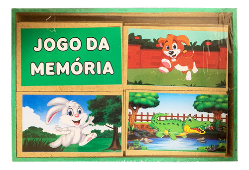 Jogo Da Memória Animais Brinquedo Educativo Em Madeira