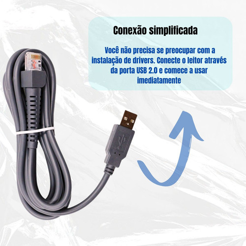 Leitor De Código Barras, Laser 1d, Com Cabo Usb