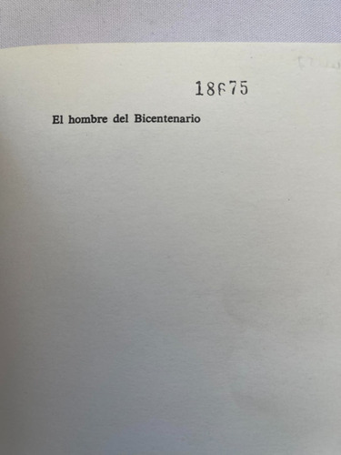 Isaac Asimov Hombre Bicentenario Biblioteca Asimov 1990 (Usado)