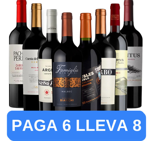 Oferta De Vinos Premium  En Combo (8 Botellas).a Quirino