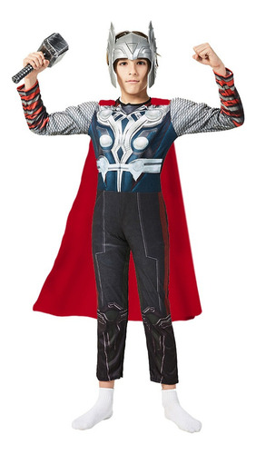 Avengers Superhero Thor Halloween Fiesta Mono Cosplay Disfraz Conjunto Completo Para Niños